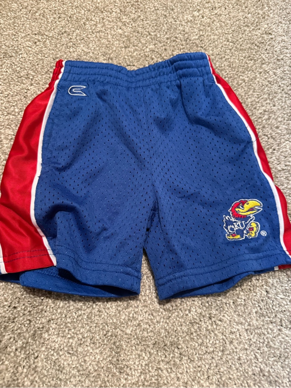 Kansas Jayhawks Blue & Red Athletic Mesh Kids Shorts